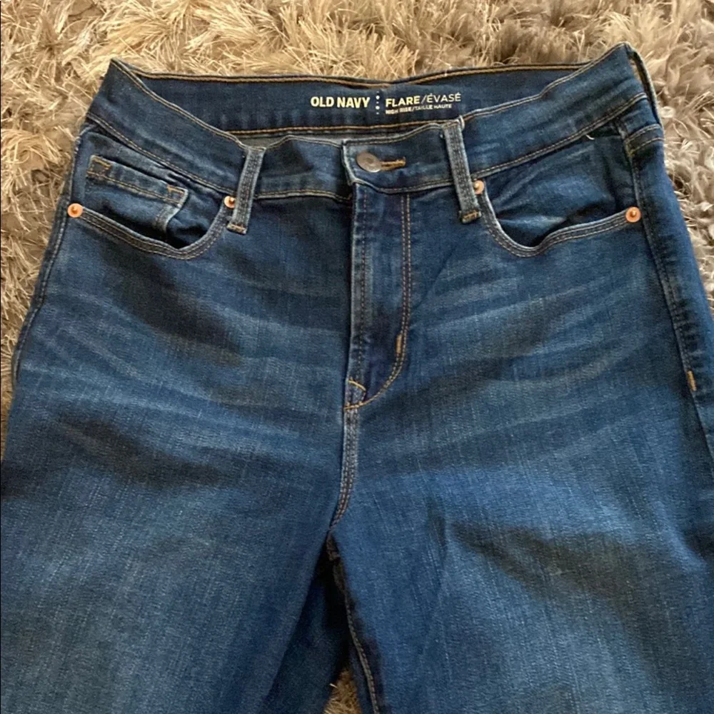 Old Navy Blue Flare Wide Leg Jeans - Picture 4 of 6
